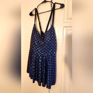 Torrid plus-sized mermaid print swimsuit